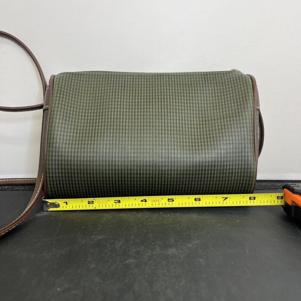 Vintage Esprit Crossbody Bag Plaid Green Brown Logo Purse Small FS Bnfts Charity - Picture 9 of 14